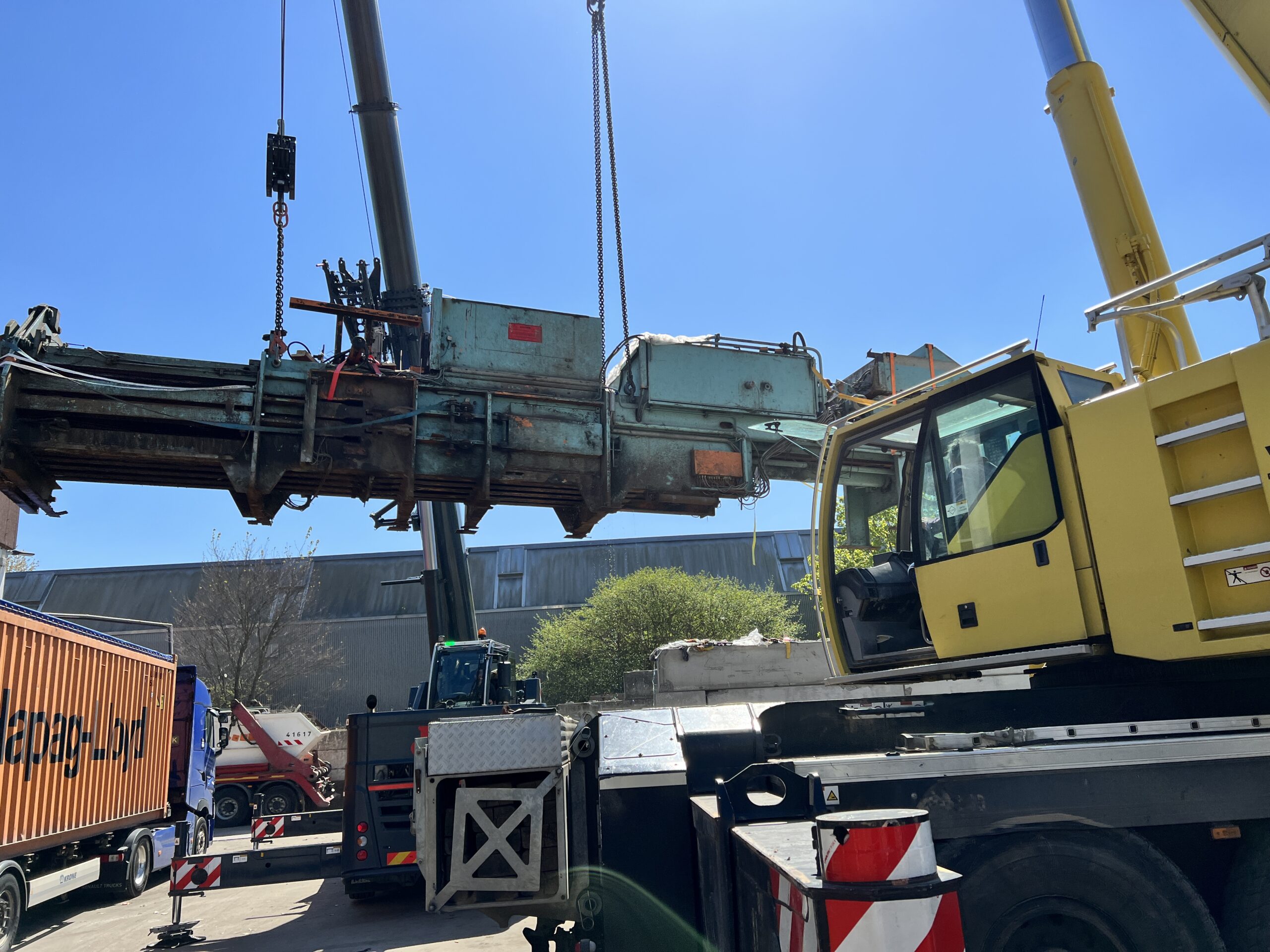 Loading a balepress for a South American dealer